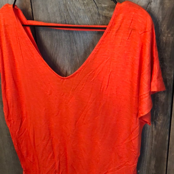 Old Navy V-neck Short Sleeve Top Orange Small - Picture 2 of 11